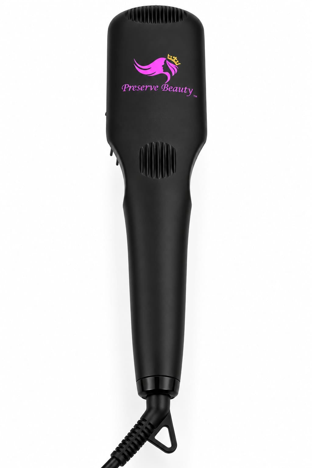 Preserve Beauty heated straightening brush with control buttons