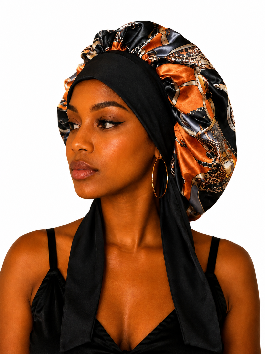 Silky Satin Print Hair Bonnet
