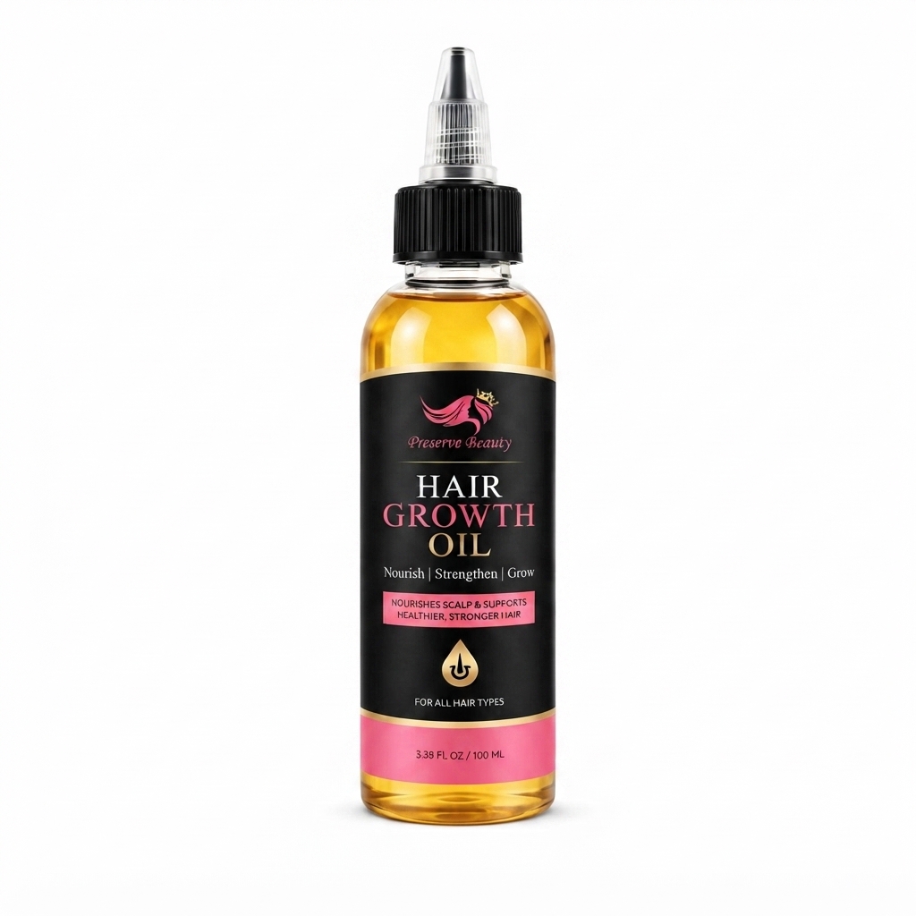 Preserve Beauty Ginger Hair Growth Oil 100ml bottle with twist-tip applicator