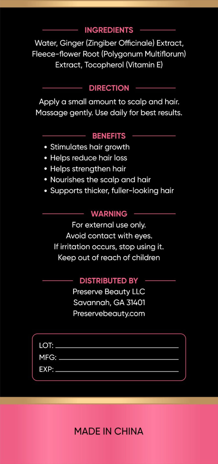 Ginger Hair Growth Oil