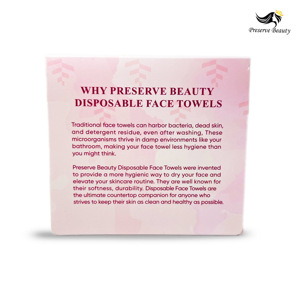 Preserve Beauty disposable face towels packaging